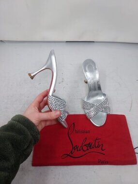 CHRISTIAN LOUBOUTIN Mariza Is Back Wedding Bridal Strass Crystal Silver Sandal